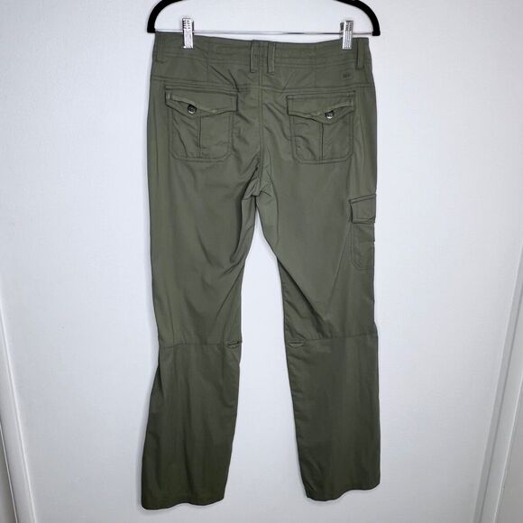 Rei Cargo Pants Women 6 Flat Front Convertible Roll Tab Drawstring Hiking Green - Picture 6 of 7